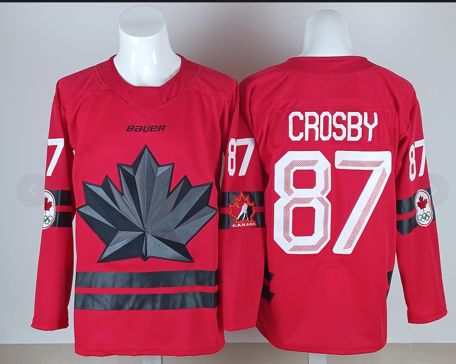 Men Canada Olympic #87 Crosby red jersey